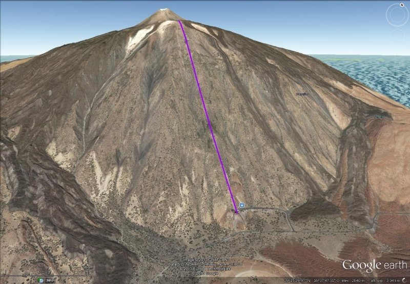 Vista Google Earth Teleférico del Teide
