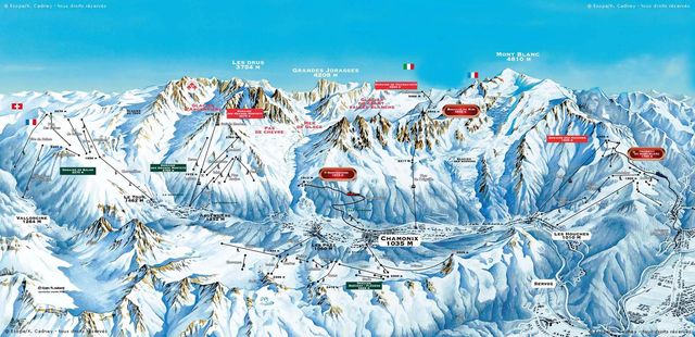 Plano de pistas de Chamonix