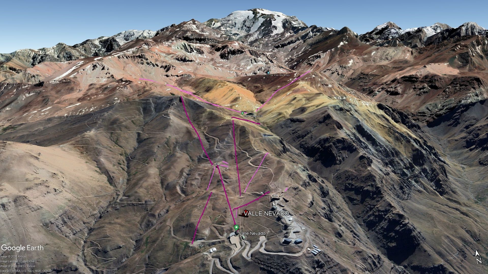 Vista Google Earth Valle Nevado 2024