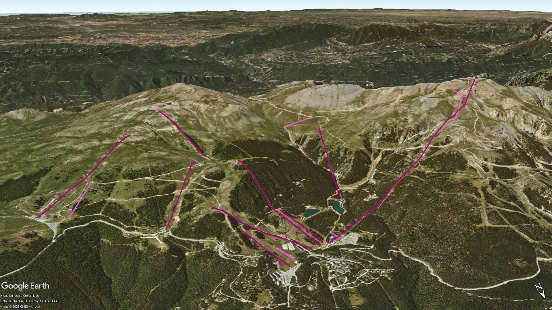 Vista Google Earth Pro La Molina Temporada 2023/24