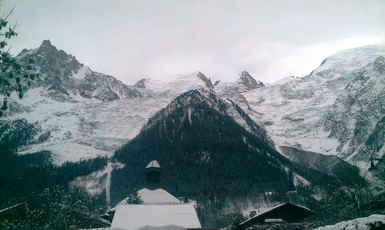 Chamonix, esquiando frente al Mont Blanc