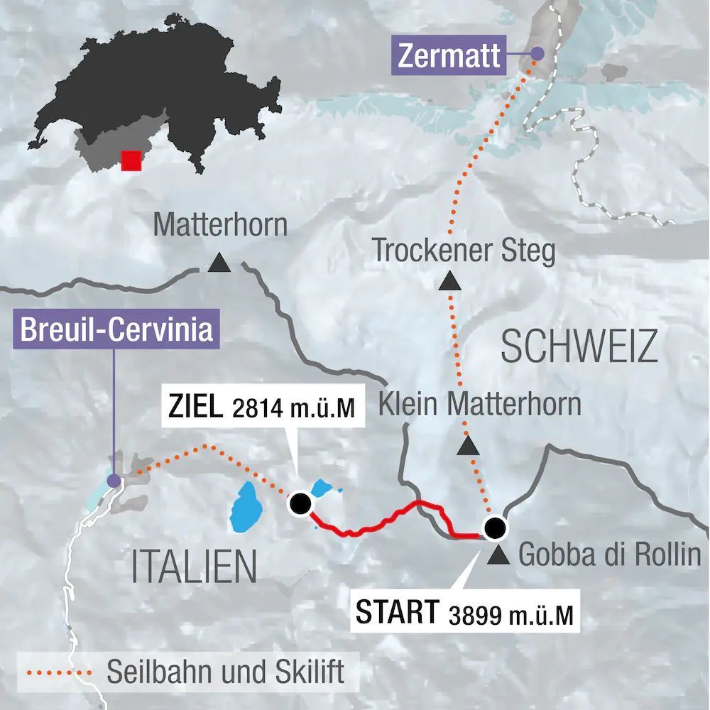 Trazado del Descenso de Copa del Mundo de Zermatt