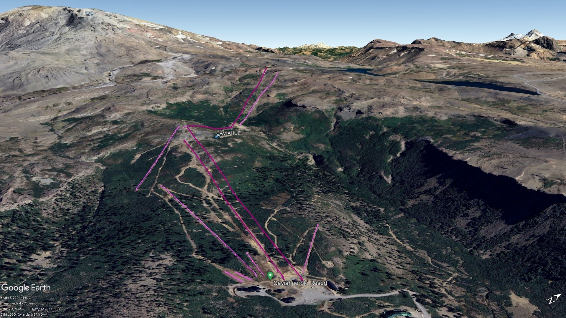Vista Google Earth Caviahue temporada 2024