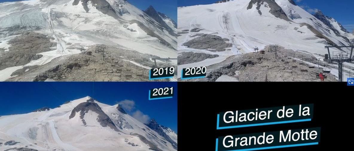 La evolución del glaciar de Tignes en los últimos tres años