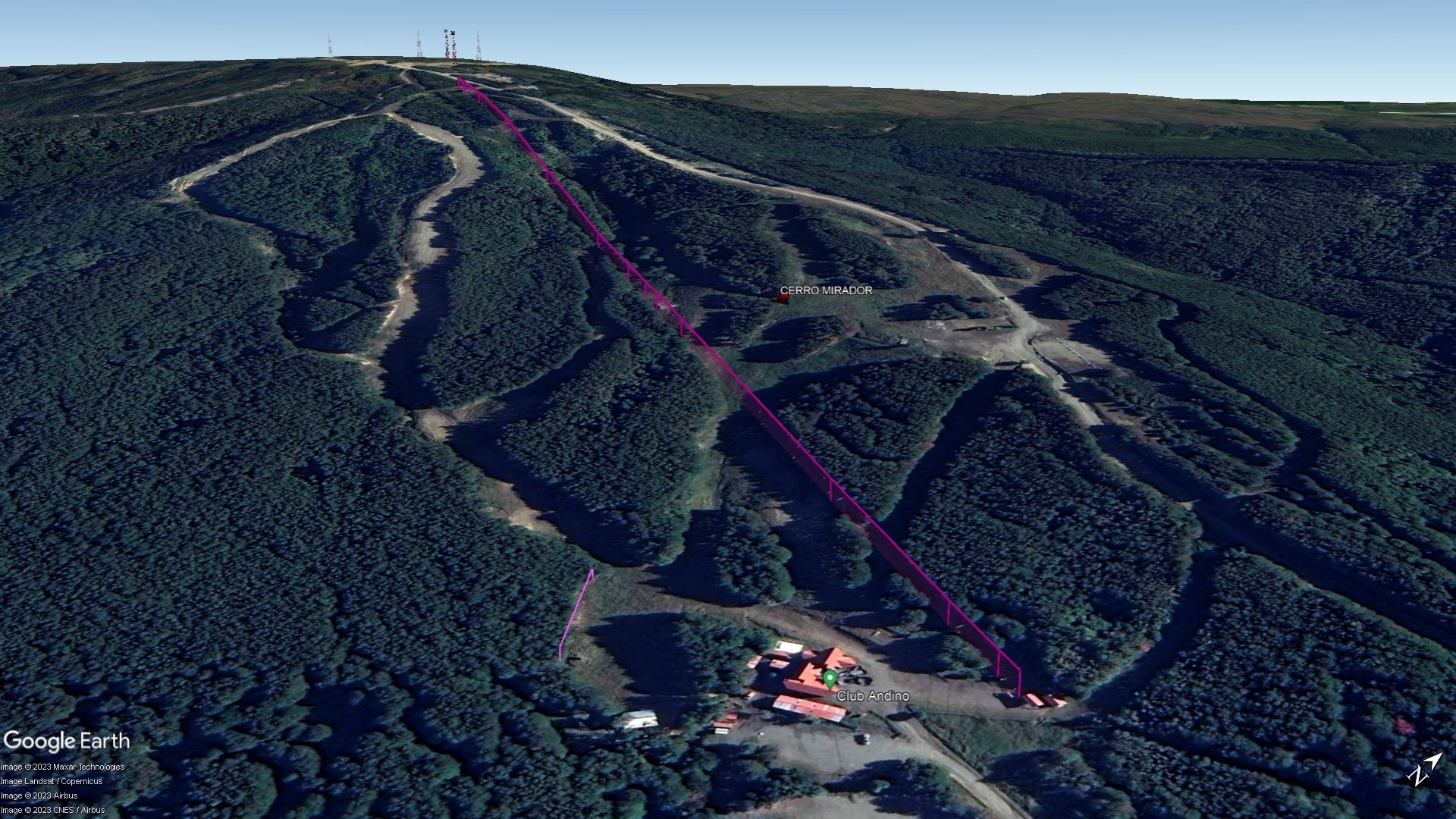 Vista Google Earth Cerro Mirador 2023