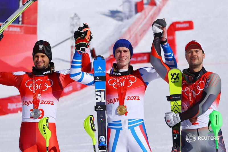 Podio olímpicos de Slalom Pekin 2022