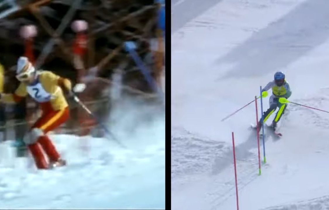Este video compara la técnica de esquí de Paquito Fdez. Ochoa y Joaquim  Salarich