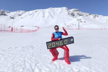 Marta Visa marca el nuevo récord de España de esquí de velocidad femenina