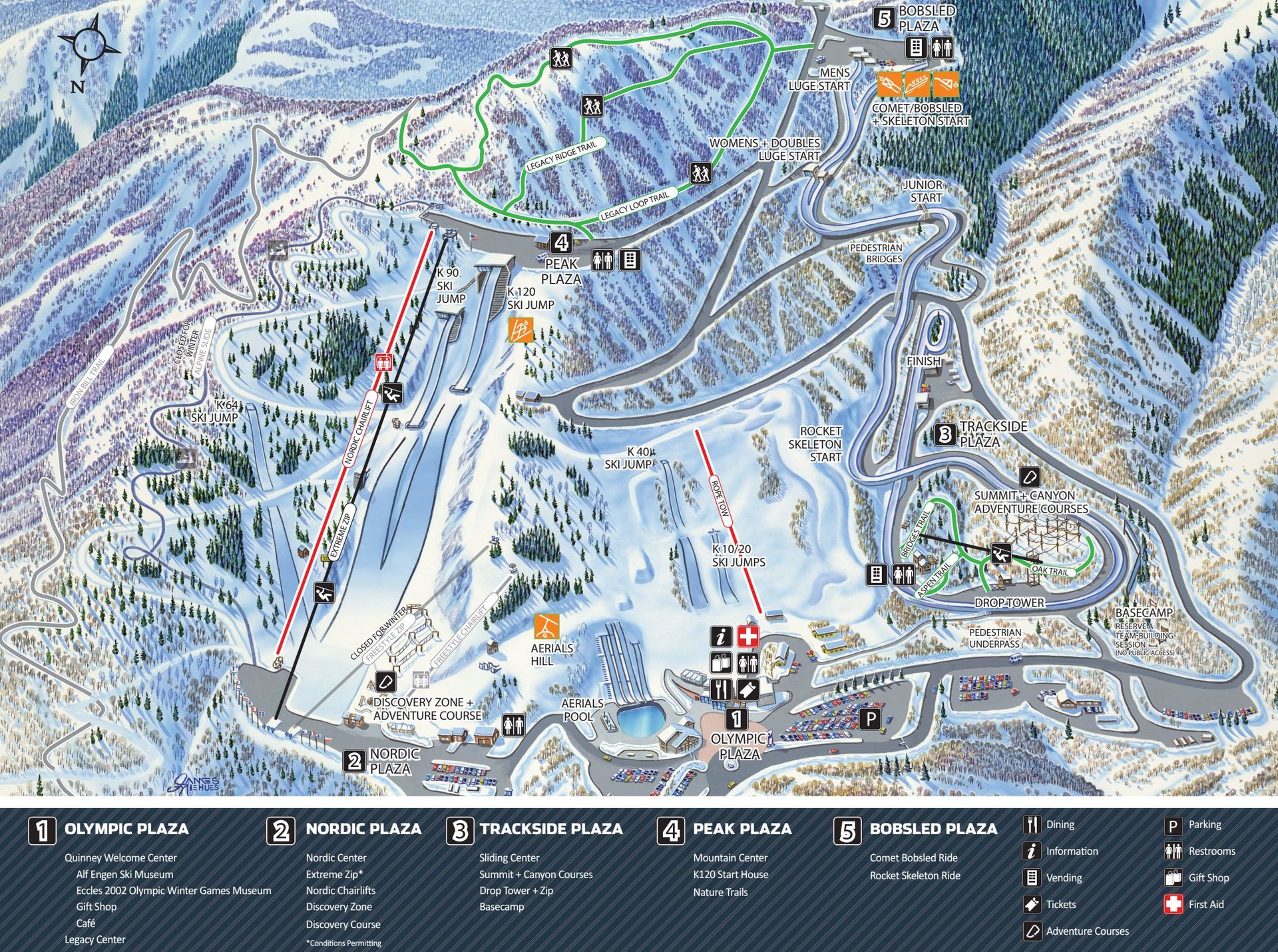 Mapa del Utah Olympic Park de Salt Lake City