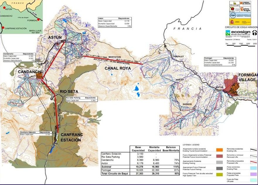Mapa de Aragon Ski Circus (union candanchu formigal y astun)