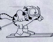 Garlfield esquiando.